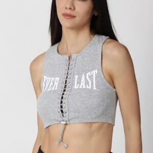 Everlast Gray Lace-Up Dance Streetwear Crop Top